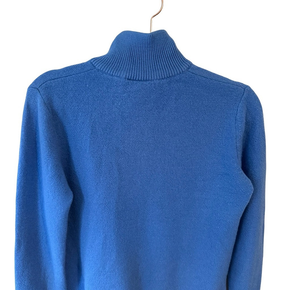 Stephanie Phillips Blue 100% Merino Wool Full-Zip Sweater Size 8 Classic Luxury - Picture 13 of 13